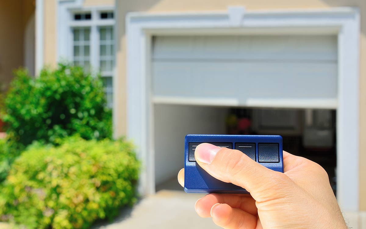 Opening a garage door with a remote control