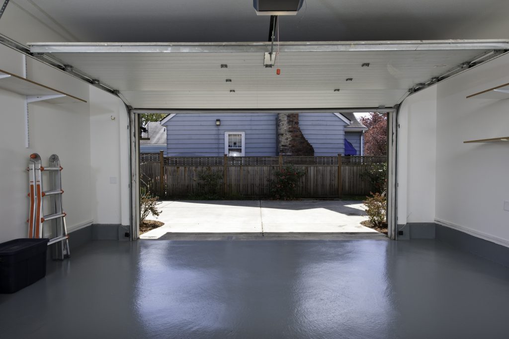 Interior of a clean garage in a house