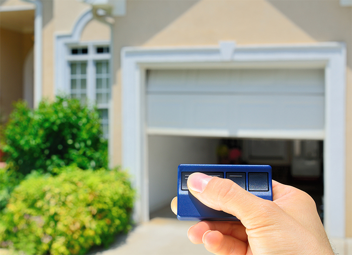 A remote garage door opener