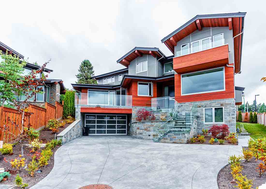 Modern residential garage door 